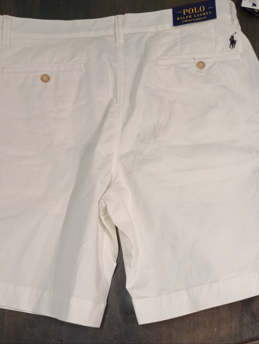 Polo Ralph Lauren Men's White Flat Front Shorts Size 35 New - Picture 4 of 7